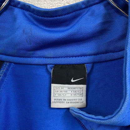 NIKE　ナイキ　トラックジャケット/ジャージ　ハイネック　スウッシュ　ラグランスリーブ　青　ブルー　Mサイズ