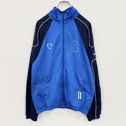 NIKE　ナイキ　トラックジャケット/ジャージ　ハイネック　スウッシュ　ラグランスリーブ　青　ブルー　Mサイズ