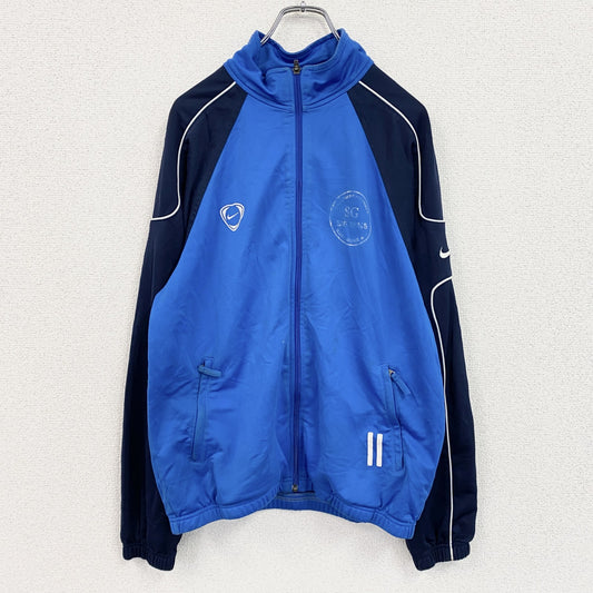 NIKE　ナイキ　トラックジャケット/ジャージ　ハイネック　スウッシュ　ラグランスリーブ　青　ブルー　Mサイズ