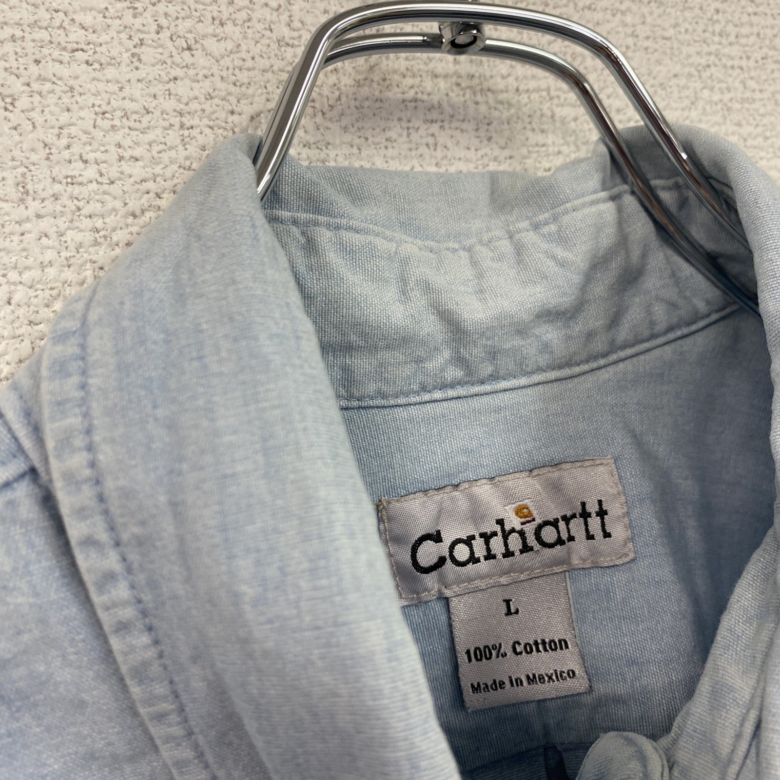 Carhartt　カーハート　シャンブレーシャツ　ボタンダウンシャツ　インディゴ　Lサイズ