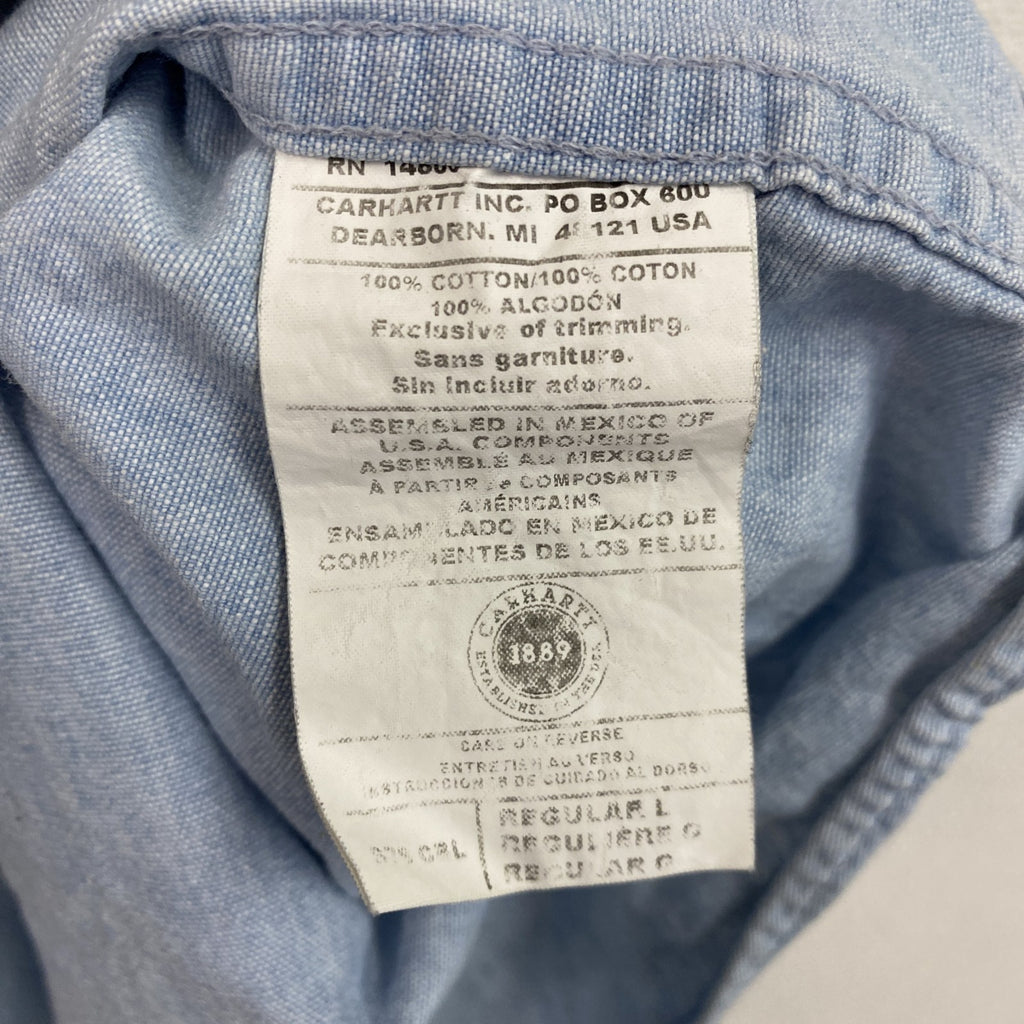 Carhartt　カーハート　シャンブレーシャツ　ボタンダウンシャツ　インディゴ　Lサイズ