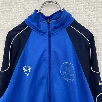 NIKE　ナイキ　トラックジャケット/ジャージ　ハイネック　スウッシュ　ラグランスリーブ　青　ブルー　Mサイズ