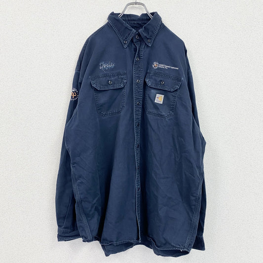 Carhartt　カーハート　長袖シャツ　ボタンダウンシャツ　紺　ネイビー　2XLサイズ