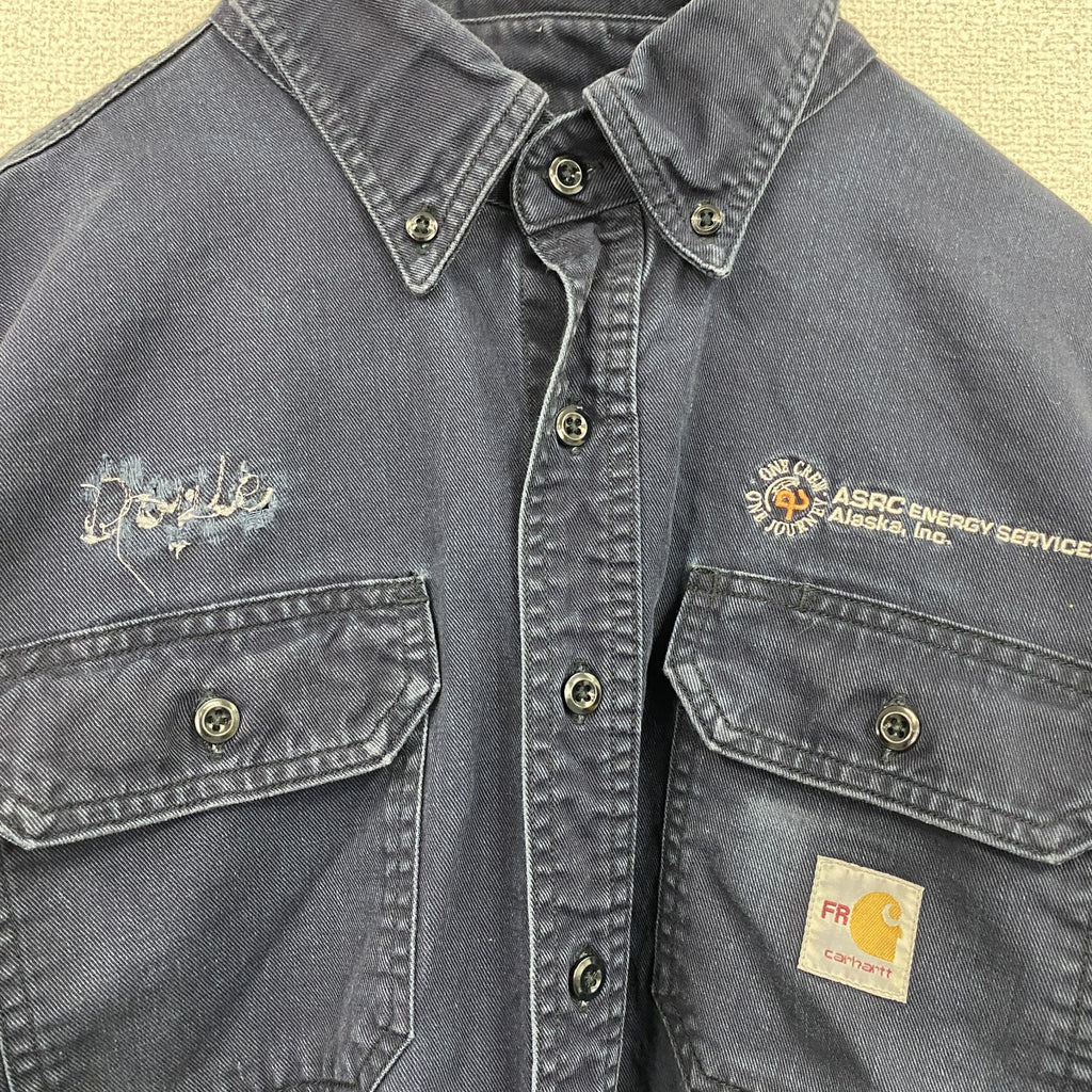 Carhartt　カーハート　長袖シャツ　ボタンダウンシャツ　紺　ネイビー　2XLサイズ