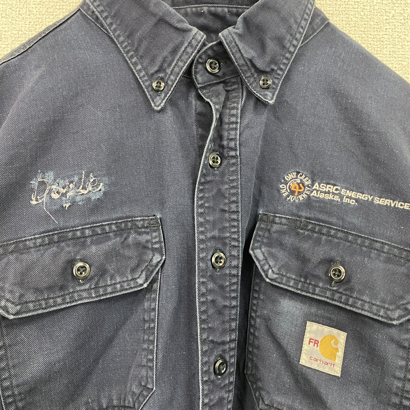 Carhartt　カーハート　長袖シャツ　ボタンダウンシャツ　紺　ネイビー　2XLサイズ