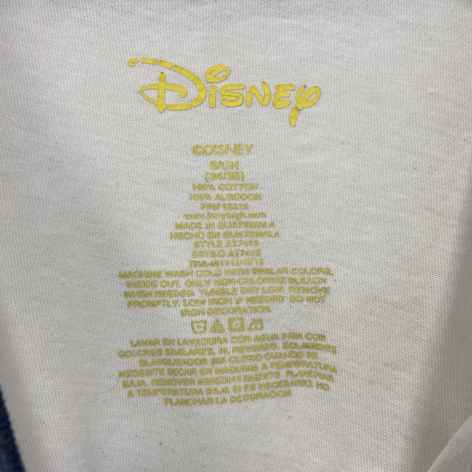 古着 used　Disney ディズニー　半袖プリントリンガーTシャツ　キャラクター　アメリカ　星条旗デザイン　Sサイズ