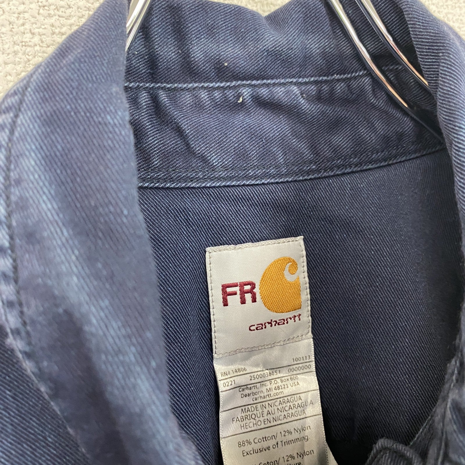 Carhartt　カーハート　長袖シャツ　ボタンダウンシャツ　紺　ネイビー　2XLサイズ
