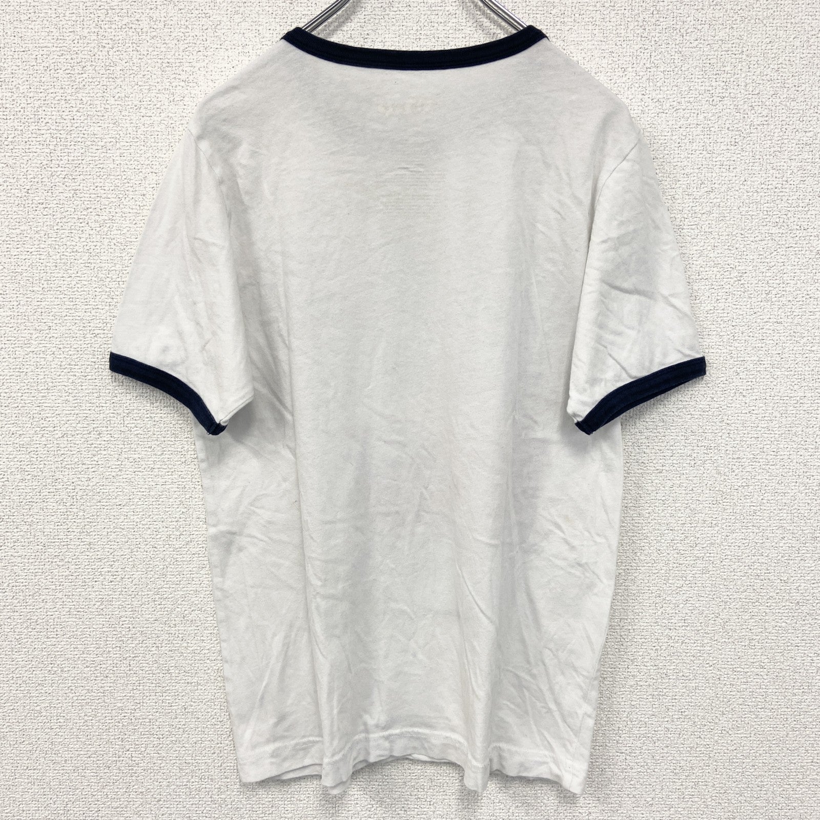 古着 used　Disney ディズニー　半袖プリントリンガーTシャツ　キャラクター　アメリカ　星条旗デザイン　Sサイズ