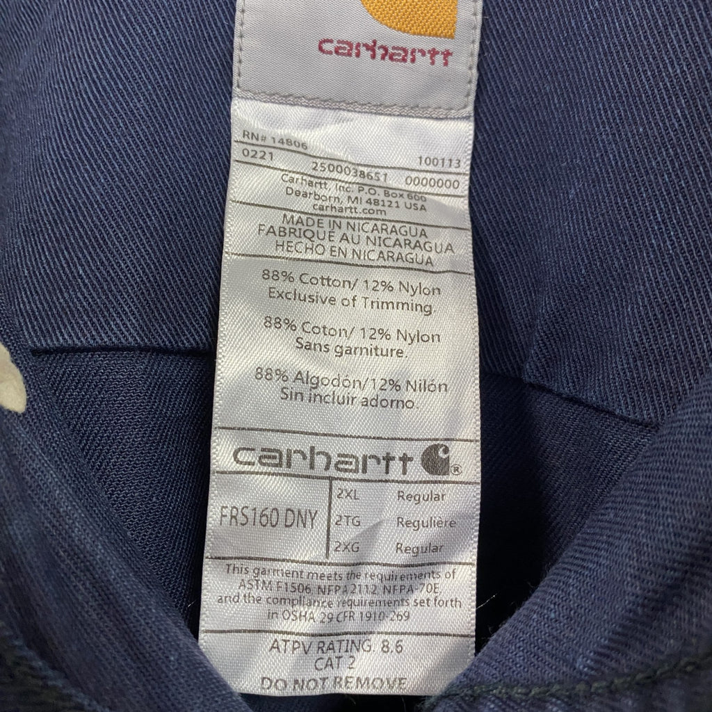 Carhartt　カーハート　長袖シャツ　ボタンダウンシャツ　紺　ネイビー　2XLサイズ