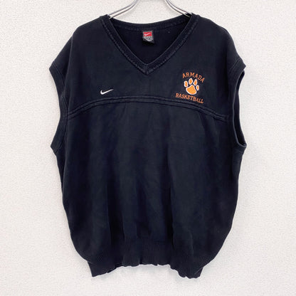 90s　NIKE　ナイキ　コットンニットベスト　ヴィンテージ　黒　ブラック　XLサイズ