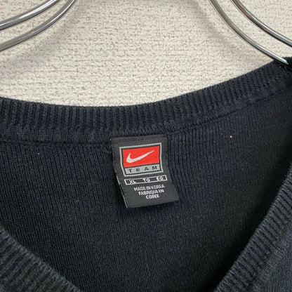 90s　NIKE　ナイキ　コットンニットベスト　ヴィンテージ　黒　ブラック　XLサイズ