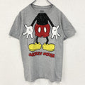 古着 used　Disney ディズニー　半袖プリントTシャツ　キャラクター　クルーネック　灰色　グレー　Sサイズ