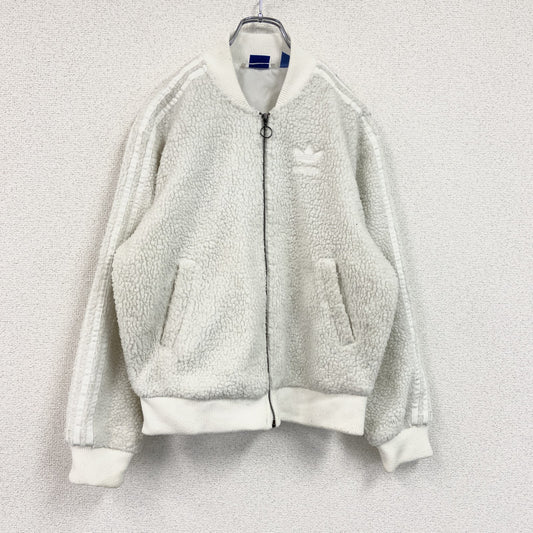 adidas　アディダス　フリースジャケット/ボアジャケット　白　ホワイト　Lサイズ