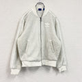 adidas　アディダス　フリースジャケット/ボアジャケット　トレフォイルロゴ　刺繍ロゴ　白　ホワイト　Lサイズ