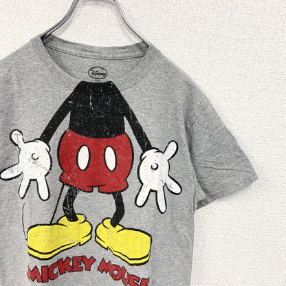 古着 used　Disney ディズニー　半袖プリントTシャツ　キャラクター　クルーネック　灰色　グレー　Sサイズ