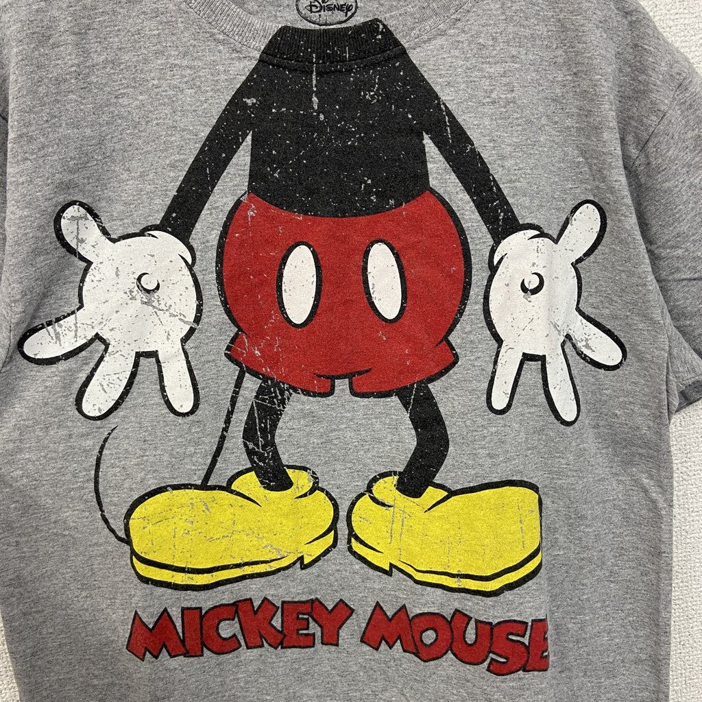 古着 used　Disney ディズニー　半袖プリントTシャツ　キャラクター　クルーネック　灰色　グレー　Sサイズ