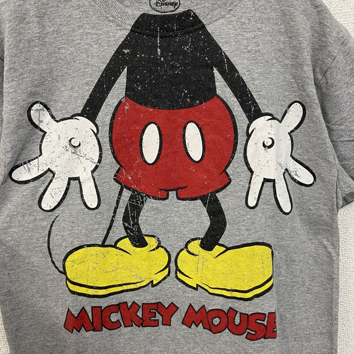 古着 used　Disney ディズニー　半袖プリントTシャツ　キャラクター　クルーネック　灰色　グレー　Sサイズ