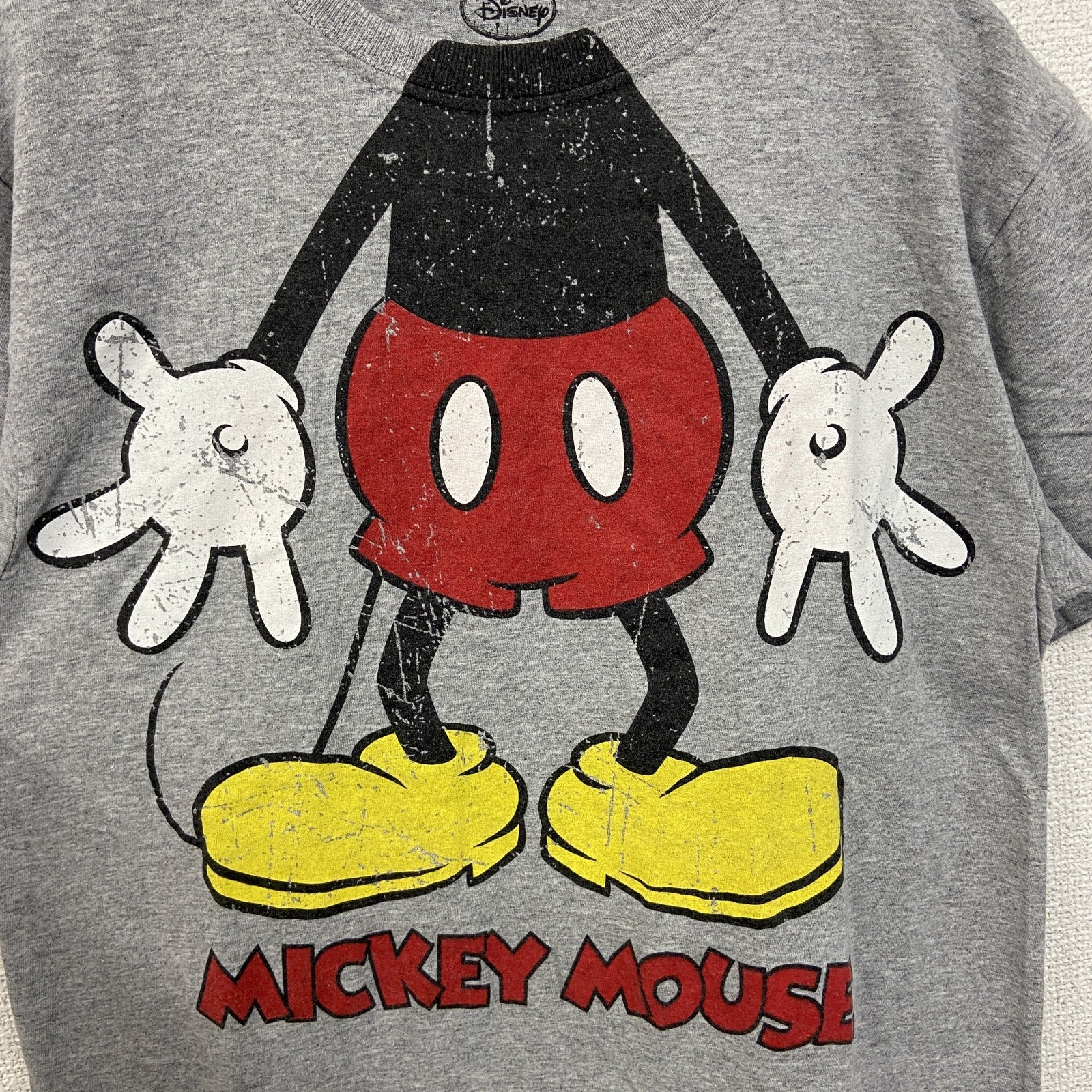 古着 used　Disney ディズニー　半袖プリントTシャツ　キャラクター　クルーネック　灰色　グレー　Sサイズ