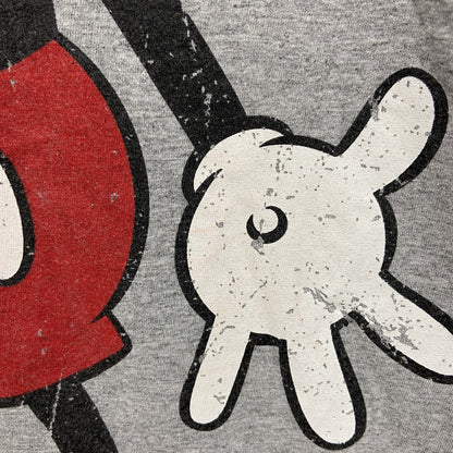 古着 used　Disney ディズニー　半袖プリントTシャツ　キャラクター　クルーネック　灰色　グレー　Sサイズ