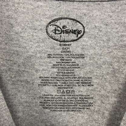古着 used　Disney ディズニー　半袖プリントTシャツ　キャラクター　クルーネック　灰色　グレー　Sサイズ