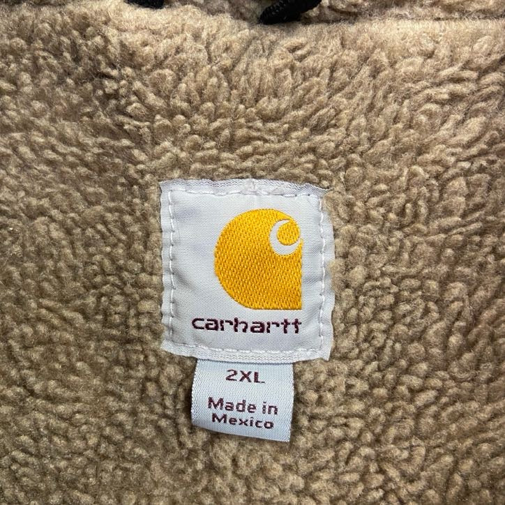 Carhartt　カーハート　フルジップダックベスト　裏ボア　ボアライナー　茶色　ブラウン　2XLサイズ