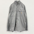 Carhartt　カーハート　長袖ワークシャツ　ボタンダウンシャツ　灰色　グレー　Mサイズ