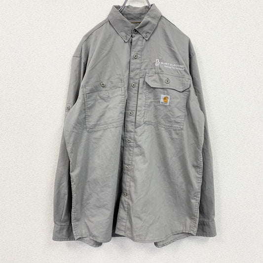 Carhartt　カーハート　長袖ワークシャツ　ボタンダウンシャツ　灰色　グレー　Mサイズ