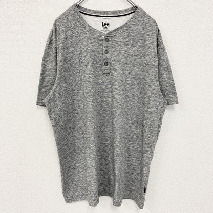 古着 used　Lee リー　半袖ヘンリーネックTシャツ　ハーフボタン　無地　シンプルデザイン　ノームコア　XLサイズ