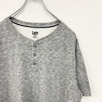 古着 used　Lee リー　半袖ヘンリーネックTシャツ　ハーフボタン　無地　シンプルデザイン　ノームコア　XLサイズ