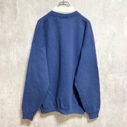 古着 used　90s　Lee　リー　長袖プリントスウェット　トレーナー　重ね着風　雪　青　ネイビー　USA製　オーバーサイズ