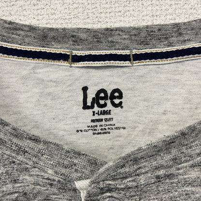 古着 used　Lee リー　半袖ヘンリーネックTシャツ　ハーフボタン　無地　シンプルデザイン　ノームコア　XLサイズ