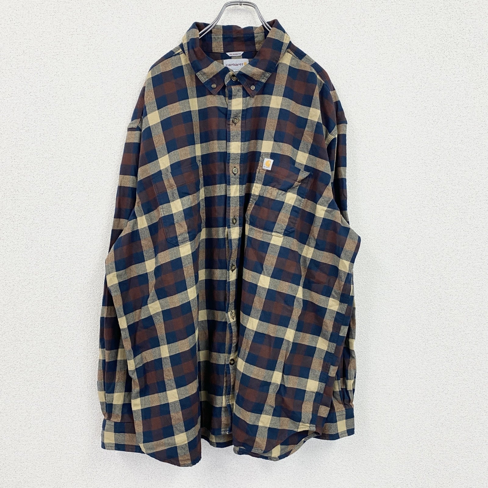 Carhartt　カーハート　長袖ネルシャツ　ボタンダウンシャツ　ベージュ　3XLサイズ