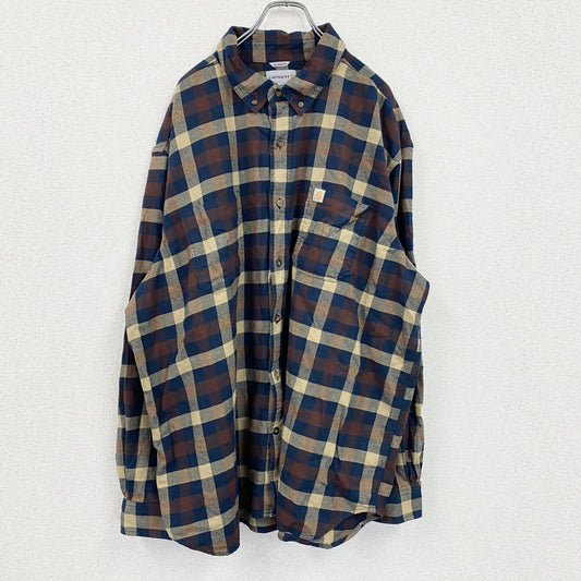 Carhartt　カーハート　長袖ネルシャツ　ボタンダウンシャツ　ベージュ　3XLサイズ