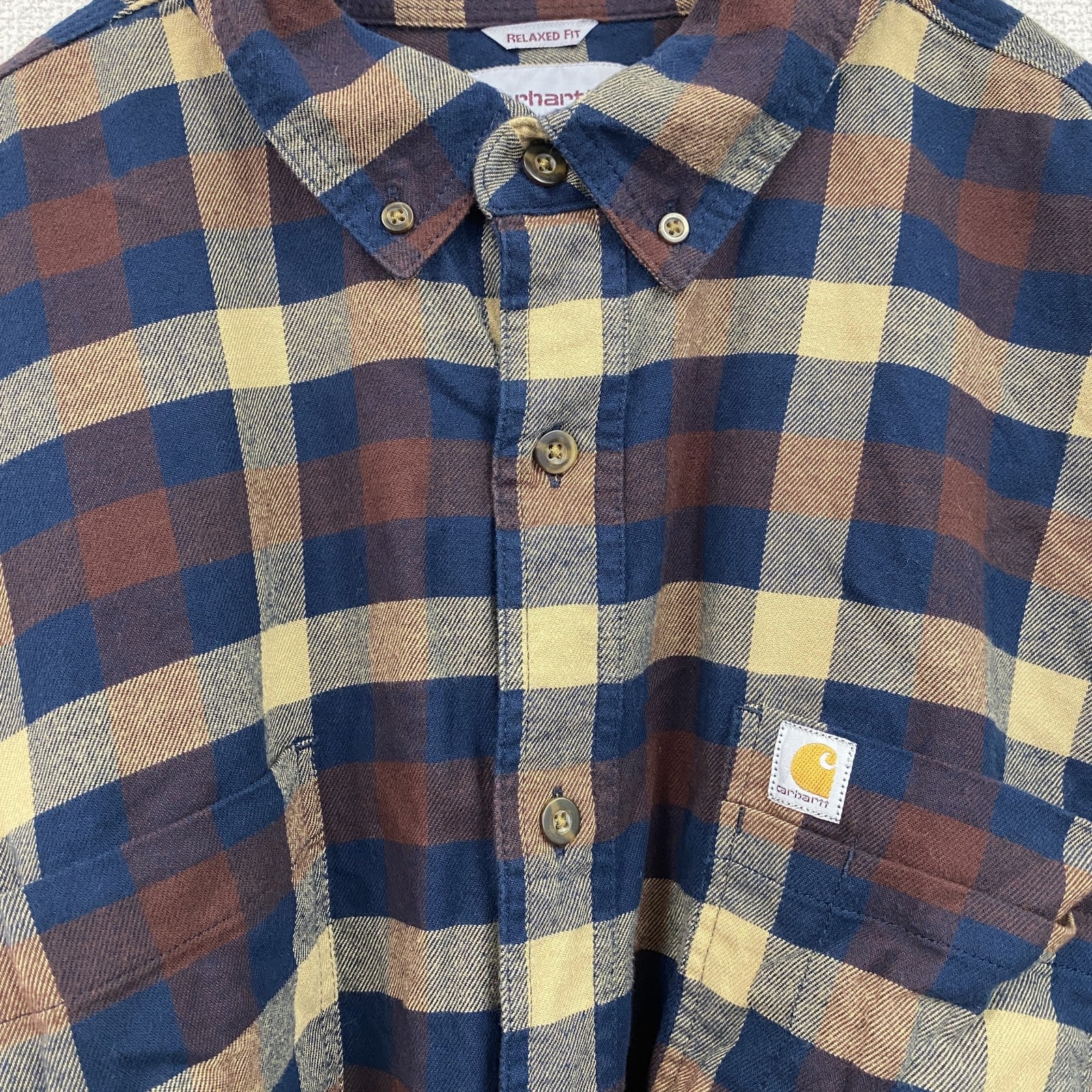 Carhartt　カーハート　長袖ネルシャツ　ボタンダウンシャツ　ベージュ　3XLサイズ