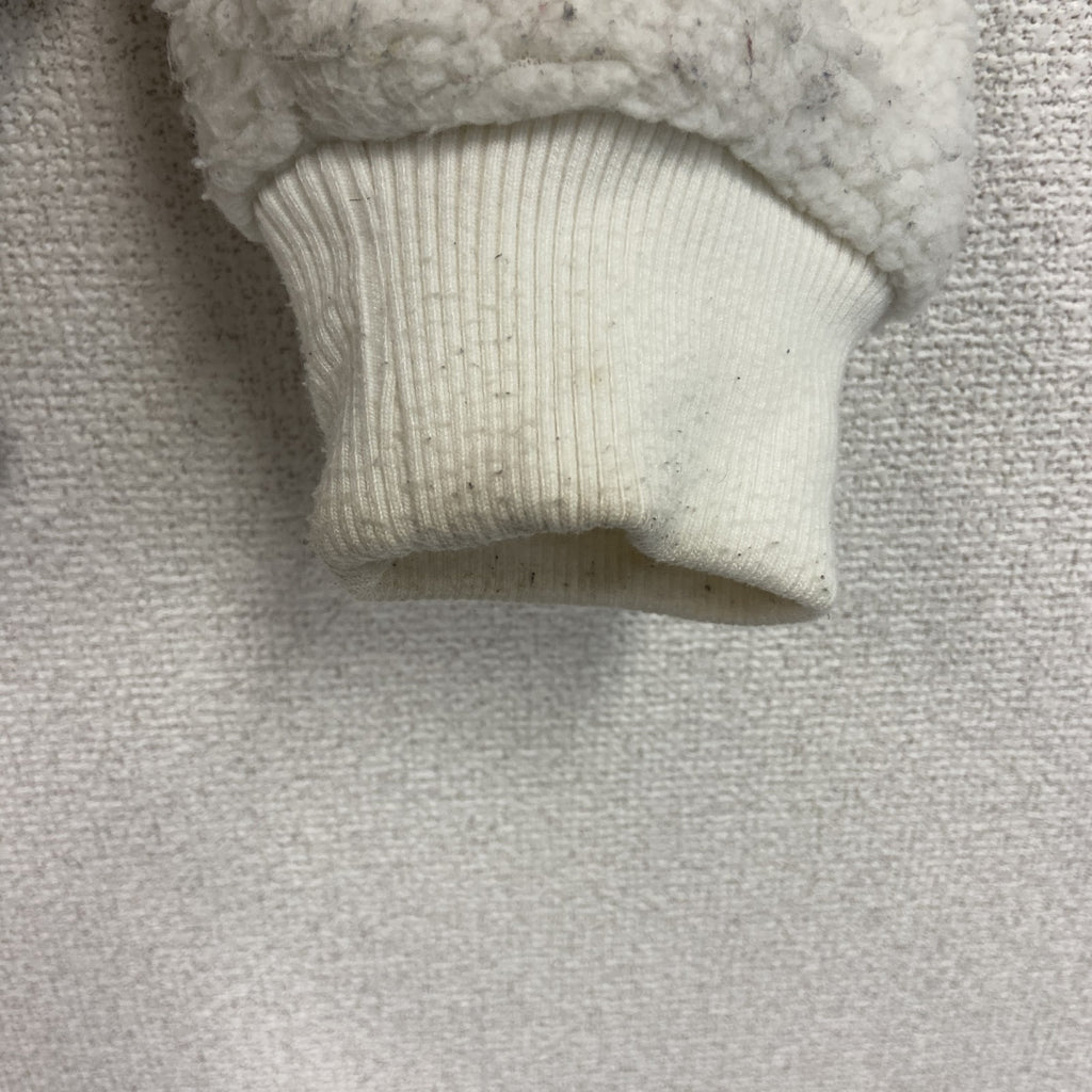 adidas　アディダス　フリースジャケット/ボアジャケット　トレフォイルロゴ　刺繍ロゴ　白　ホワイト　Lサイズ