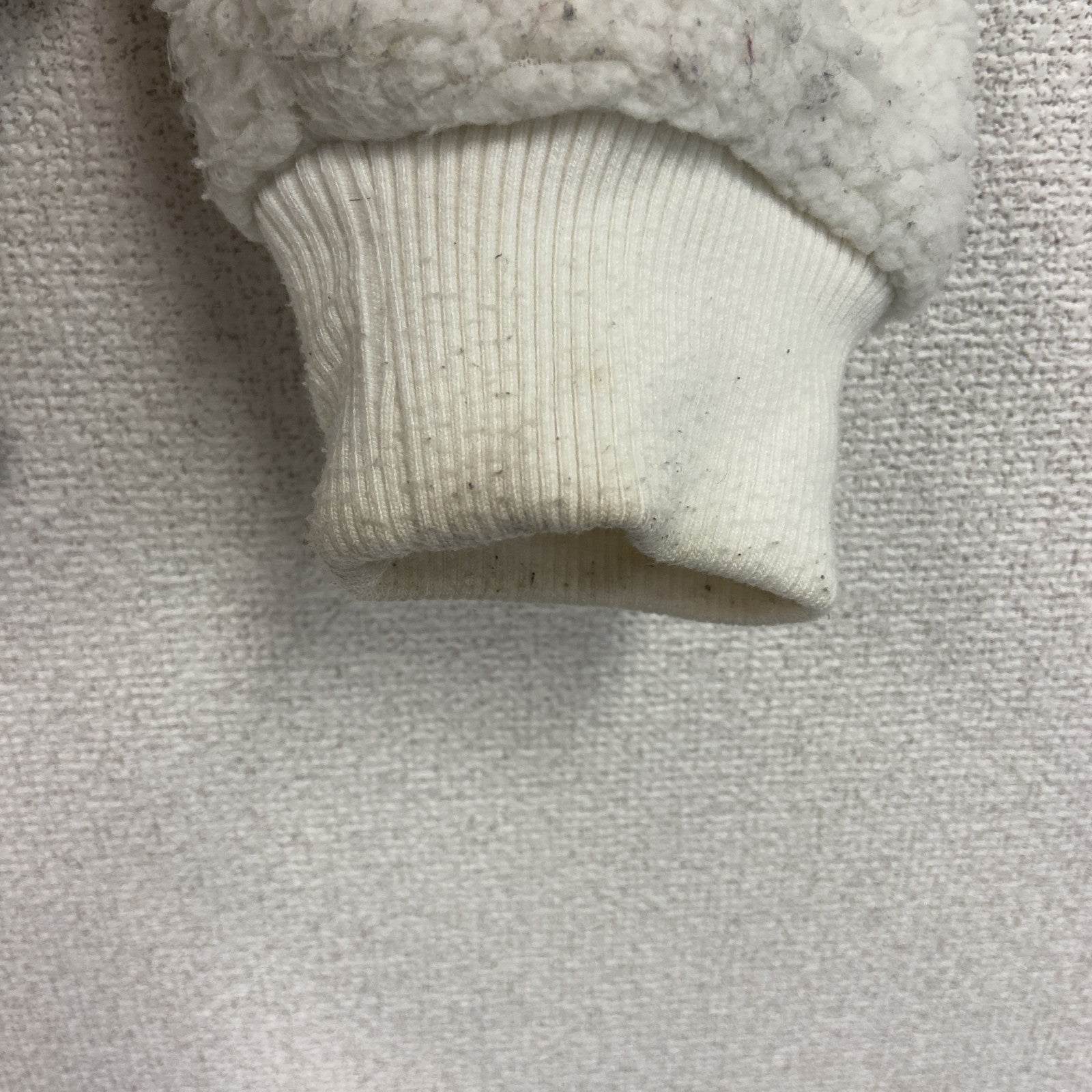 adidas　アディダス　フリースジャケット/ボアジャケット　トレフォイルロゴ　刺繍ロゴ　白　ホワイト　Lサイズ