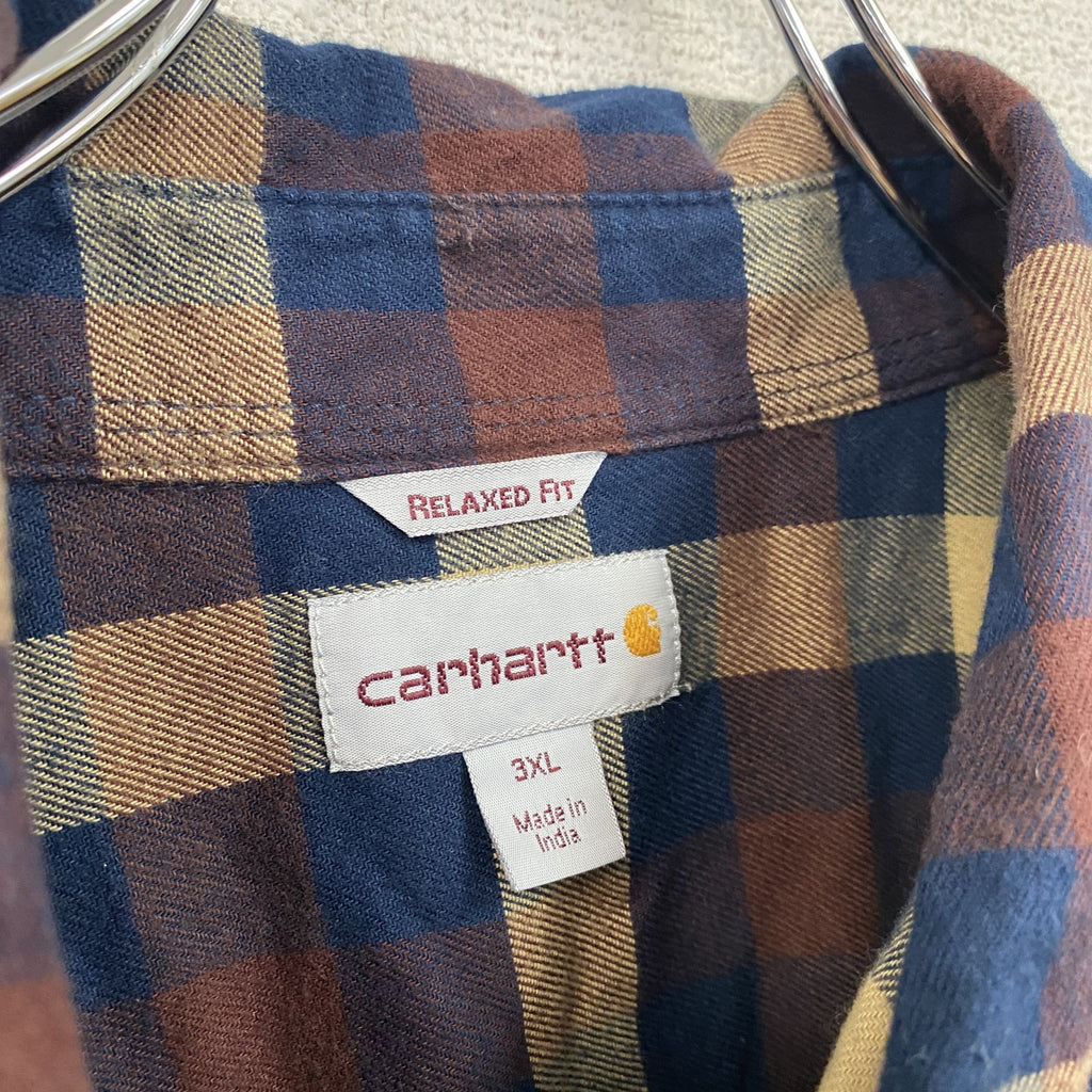 Carhartt　カーハート　長袖ネルシャツ　ボタンダウンシャツ　ベージュ　3XLサイズ