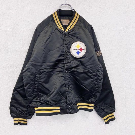 80s～　Chalk Line　NFL　STEELERS　スタジャン/スタジアムジャケット　黒　ブラック　Mサイズ