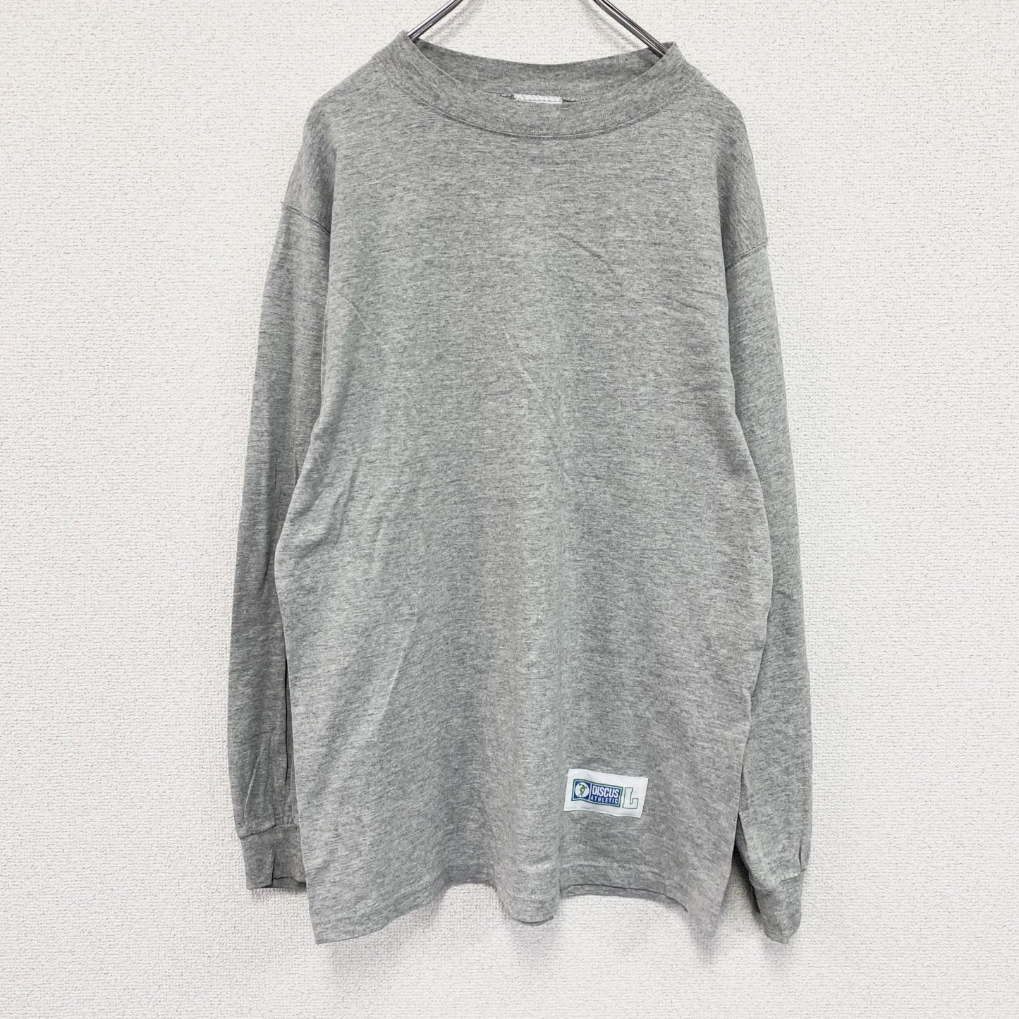 ～90s　DISCUS ATHLETIC　長袖Tシャツ/ロンT　ヴィンテージ　グレー　Lサイズ