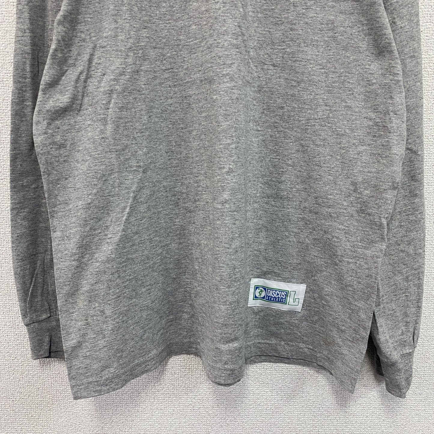 ～90s　DISCUS ATHLETIC　長袖Tシャツ/ロンT　ヴィンテージ　グレー　Lサイズ