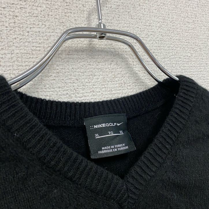 NIKE GOLF　ナイキゴルフ　ウールニットベスト　黒　ブラック　XLサイズ
