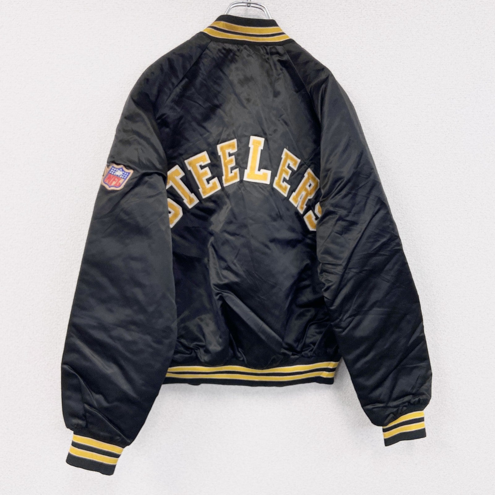 80s～　Chalk Line　NFL　STEELERS　スタジャン/スタジアムジャケット　黒　ブラック　Mサイズ