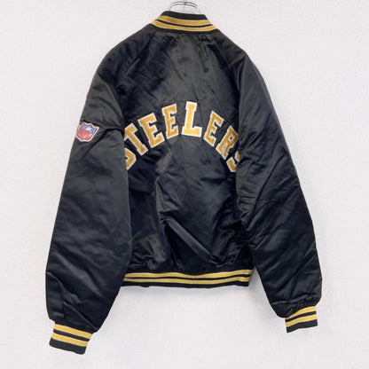 80s～　Chalk Line　NFL　STEELERS　スタジャン/スタジアムジャケット　黒　ブラック　Mサイズ