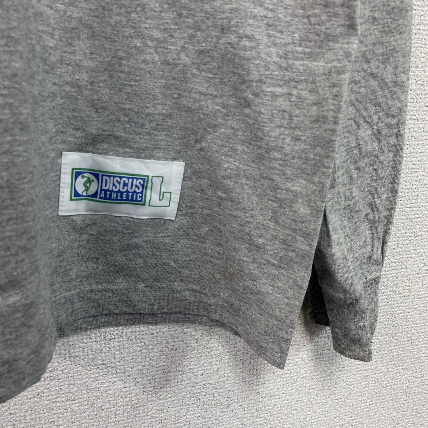 ～90s　DISCUS ATHLETIC　長袖Tシャツ/ロンT　ヴィンテージ　グレー　Lサイズ