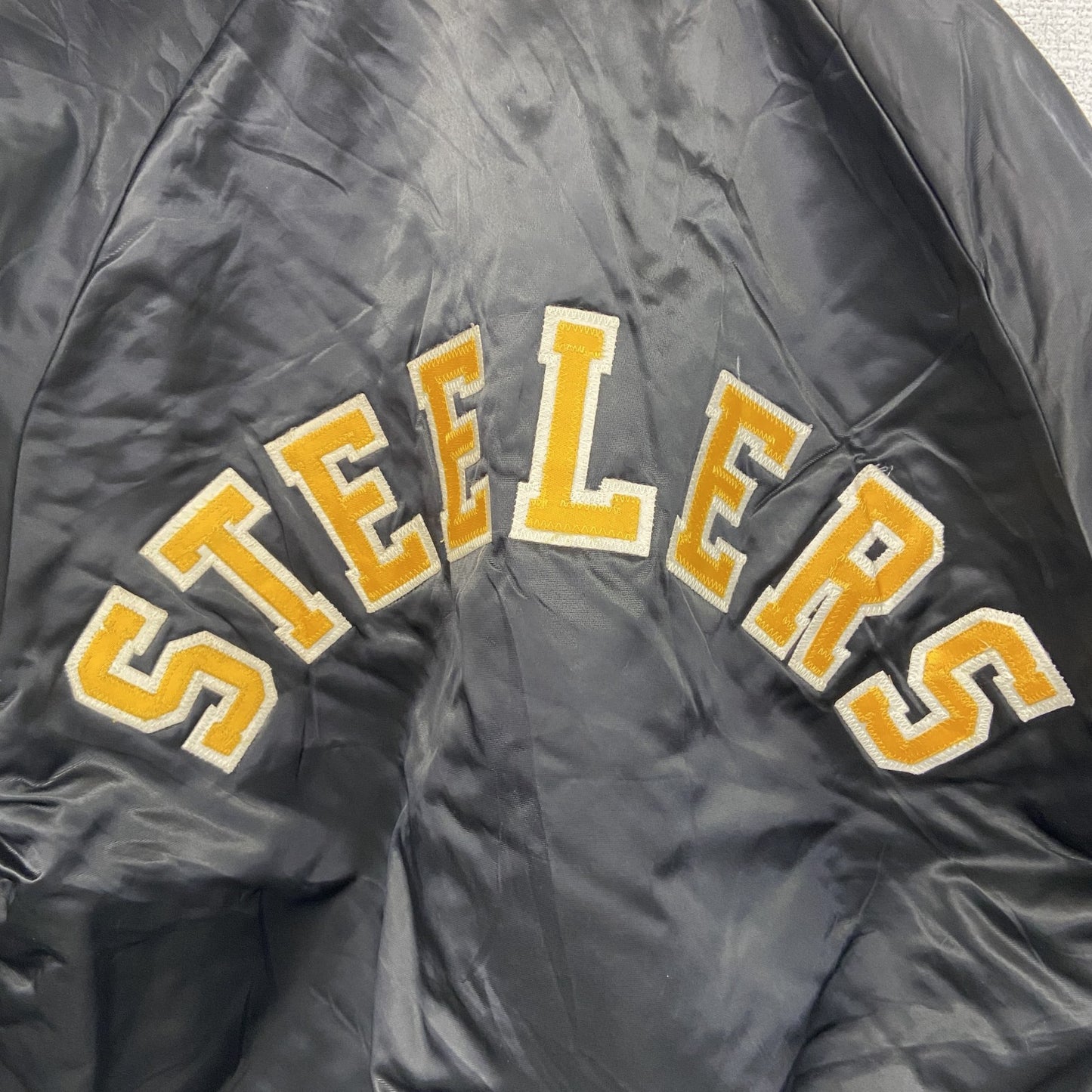 80s～　Chalk Line　NFL　STEELERS　スタジャン/スタジアムジャケット　黒　ブラック　Mサイズ