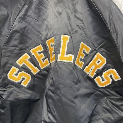 80s～　Chalk Line　NFL　STEELERS　スタジャン/スタジアムジャケット　黒　ブラック　Mサイズ
