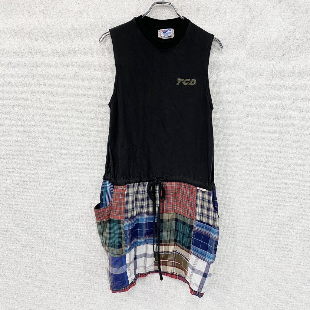 Hanes　ヘインズ　sample　サンプル　チュニック　リメイク　黒　ブラック　XLサイズ