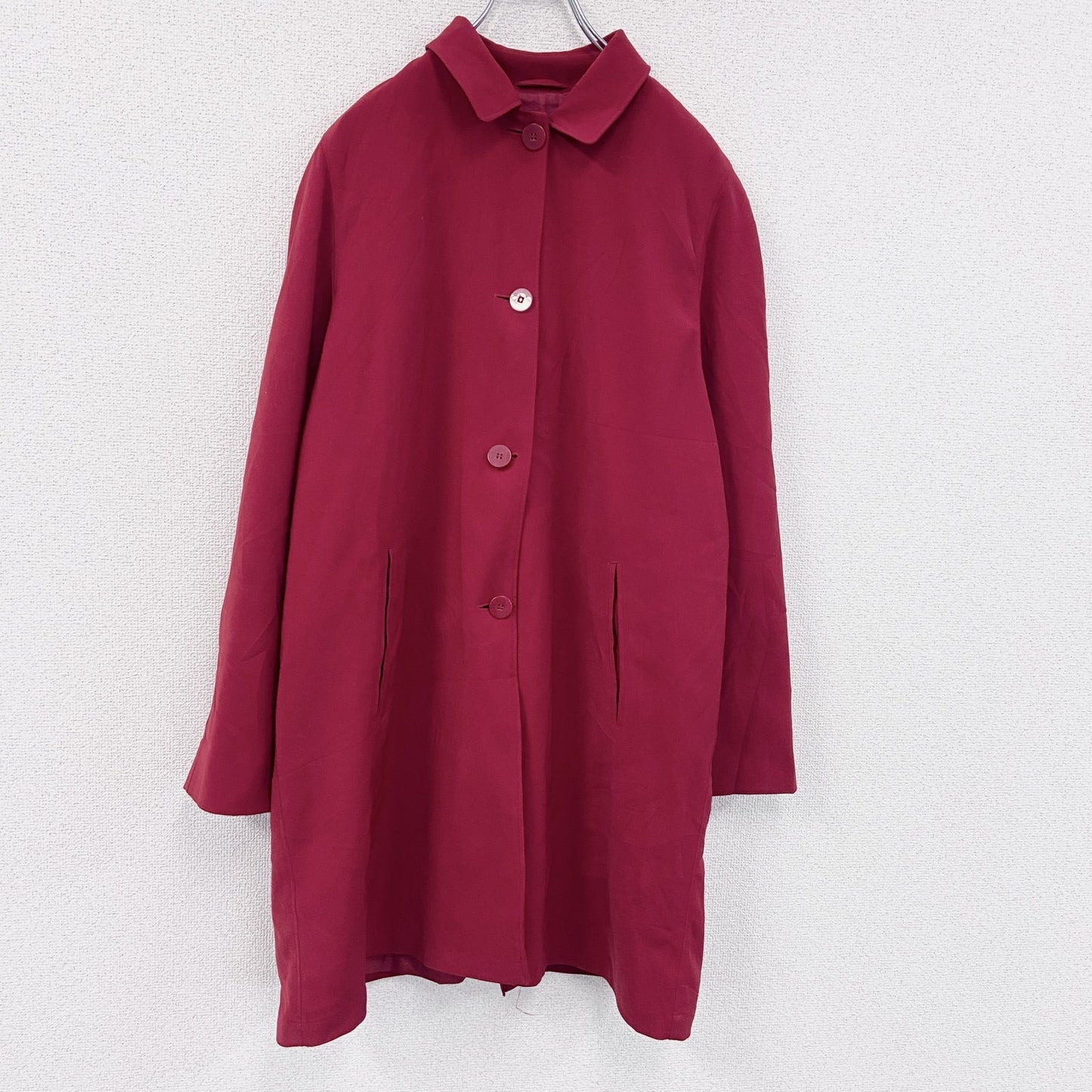 LONDON FOG　ロンドンフォグ　ステンカラーコート　赤　レッド　Lサイズ