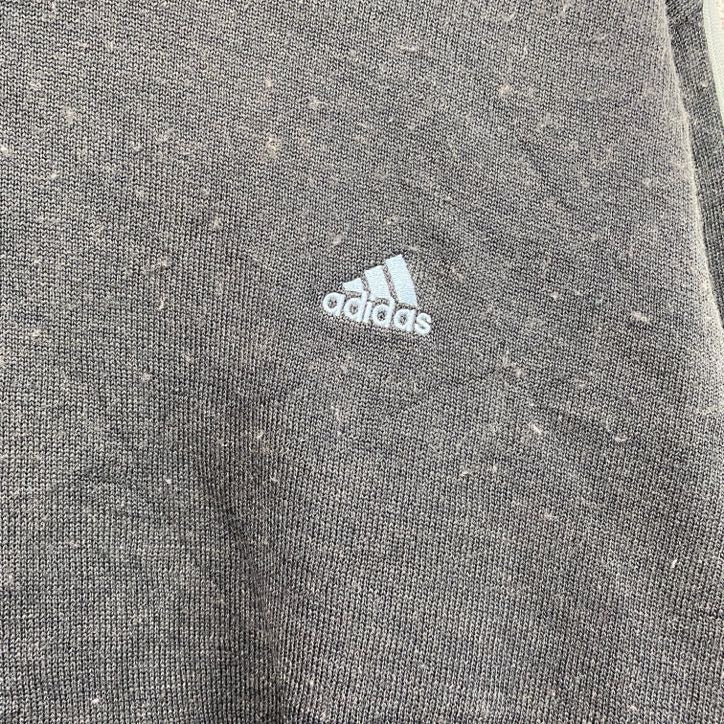 adidas　アディダス　タートルネックコットンニットセーター　パフォーマンスロゴ　灰色　グレー　XLサイズ