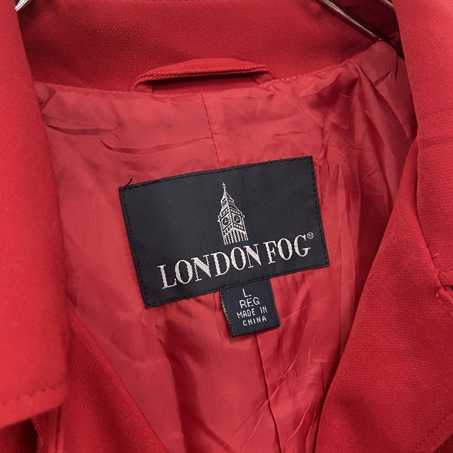 LONDON FOG　ロンドンフォグ　ステンカラーコート　赤　レッド　Lサイズ